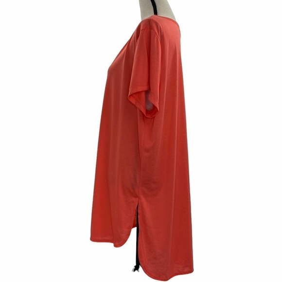 BOBBIE Brooks Red High Low Short Sleeve Blouse - Picture 3 of 11